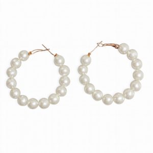 Caravana aro con perlas mediano 4cm fantasia