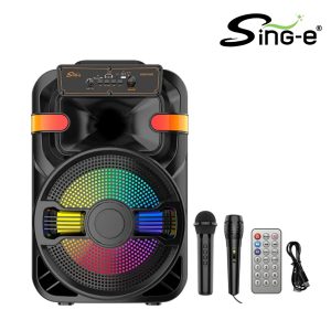 Parlante 10? Bluetooth / Radio Fm / MicroSD / USB / 2 Micrófonos / Con Control / 30W / Sing-e ZQS10102
