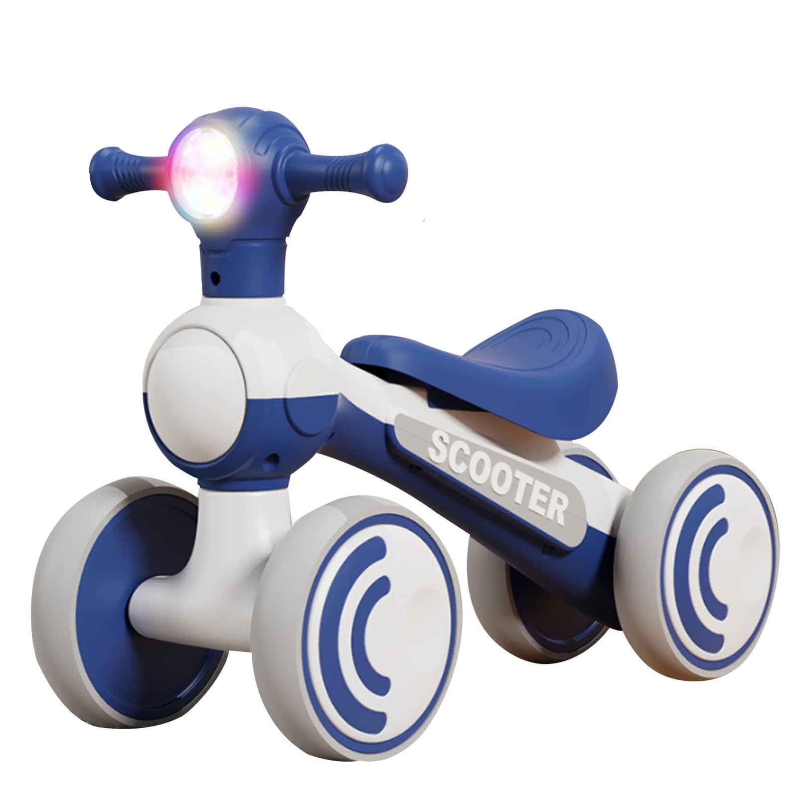 Bicicleta sin pedales, 4 ruedas, con luz y sonido (3AA no incluidas) AZUL