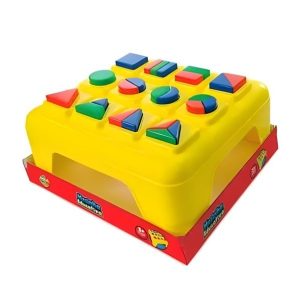 Juego de Encastre de plástico, 24 piezas, mesa baja con formas geométricas