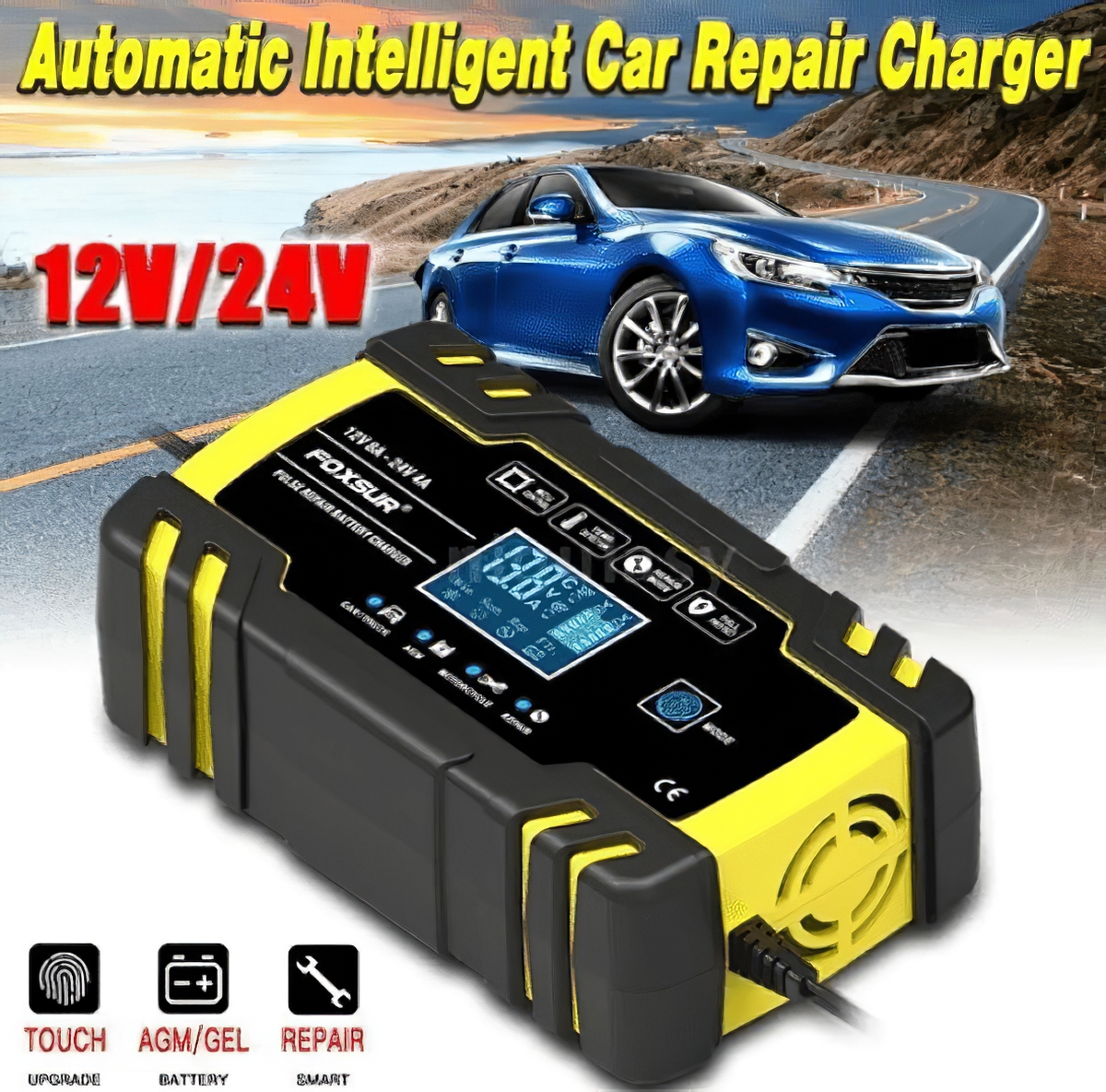 Cargador De Batería FOXSUR / 12V-8A / 24V-4A - Imagen 2