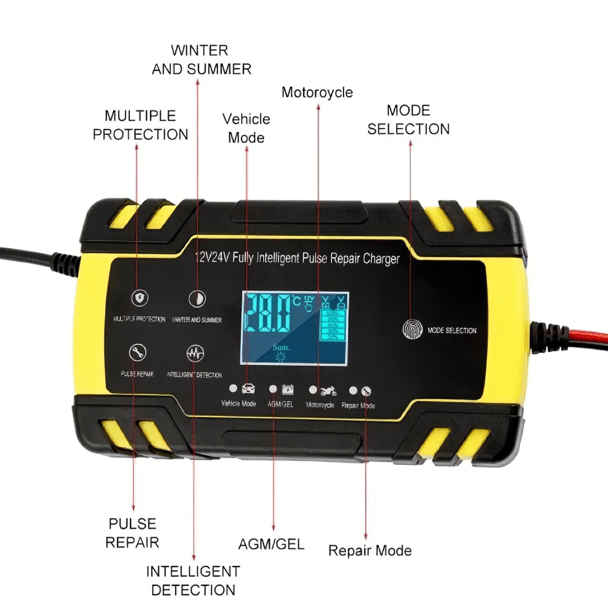 Cargador De Batería FOXSUR / 12V-8A / 24V-4A - Imagen 4