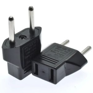 Enchufe Adaptador Ficha Americana 2 Patas Chatas A Enchufe Europeo 2 Patas Redonda