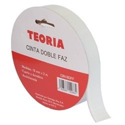 Cinta Doble Faz Foam Teoría+ 18 mm x 2 m