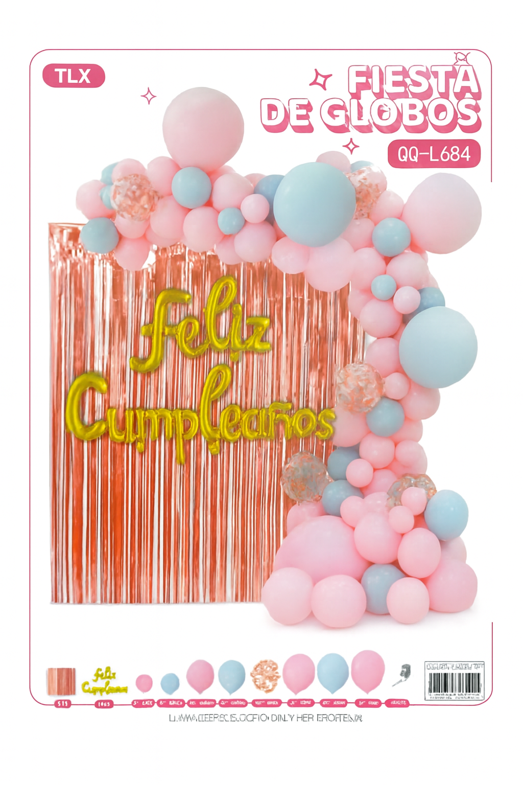 Set de globos feliz cumpleaños varios modelos 73-74 piezas