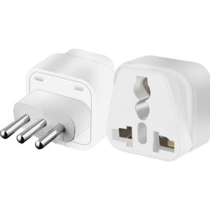 Adaptador De Enchufe Corriente 3 En Línea A Patas Multi-Formato 10A / 2500w