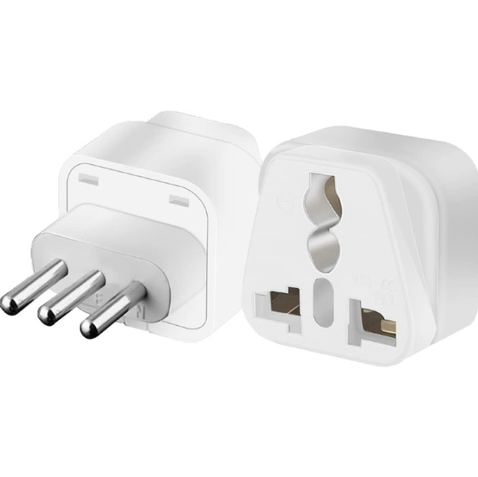 Adaptador De Enchufe Corriente 3 En Línea A Patas Multi-Formato 10A / 2500w