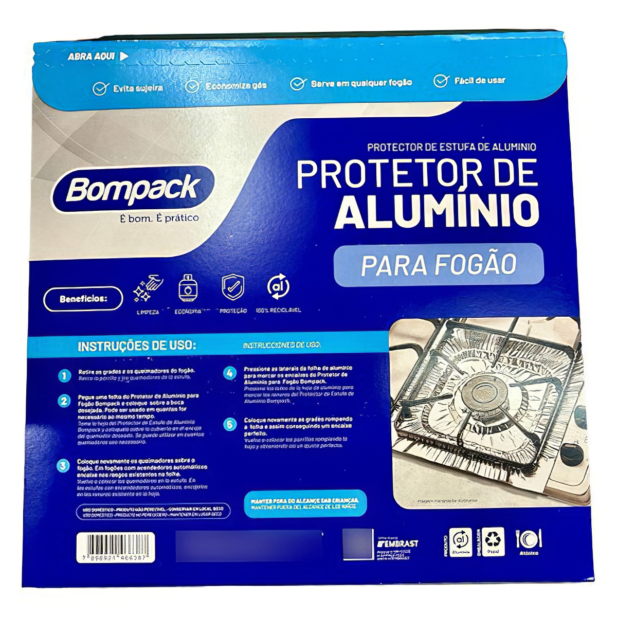 Protector de aluminio para hornallas x 8 unidades 27x27cm BOMPACK - Imagen 2