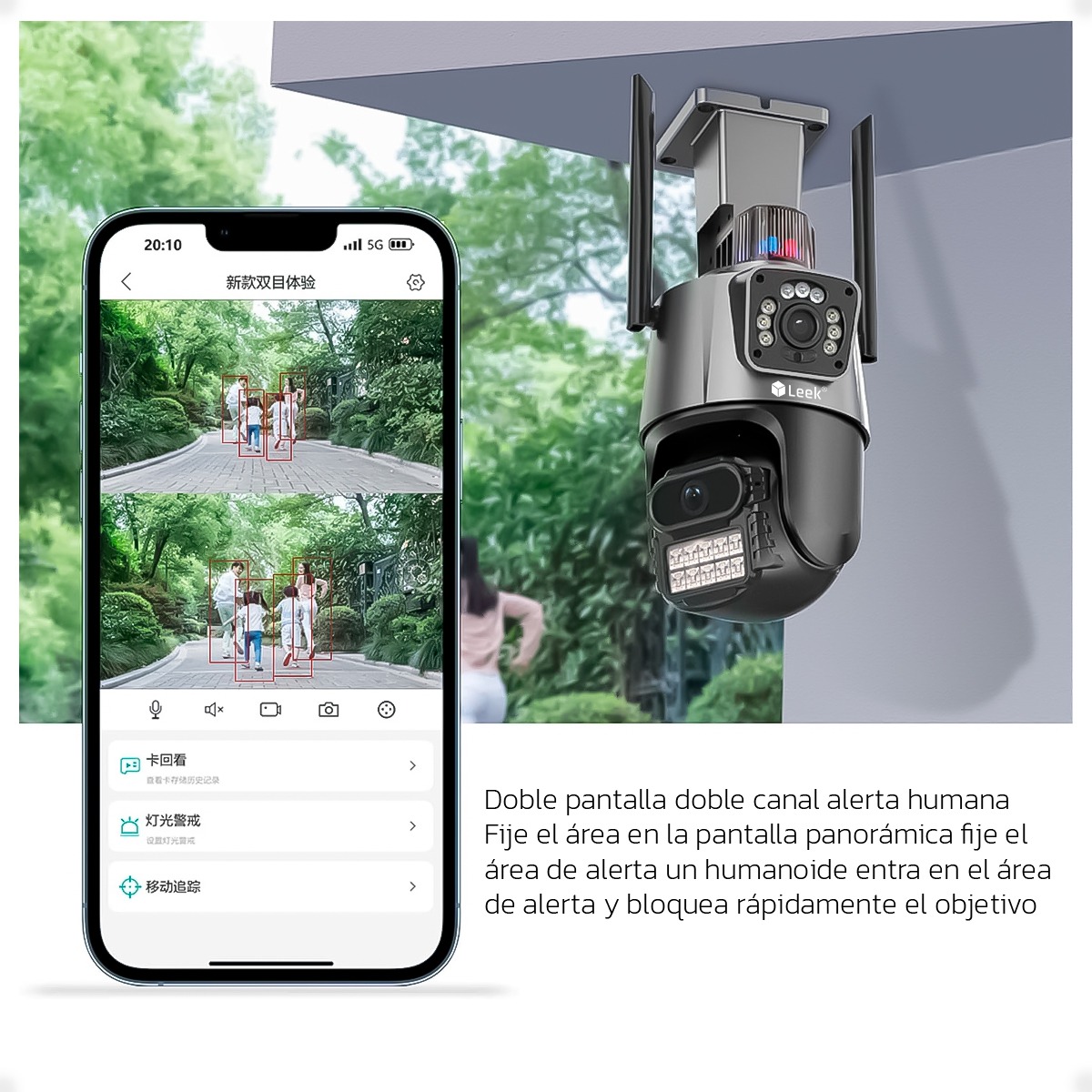 Camara de seguridad Doble lente 3mp app icsee - Imagen 2