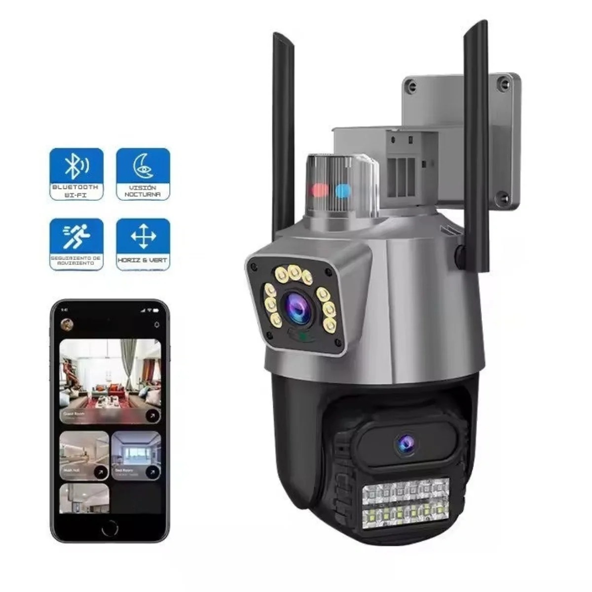 Camara de seguridad Doble lente 3mp app icsee - Imagen 3