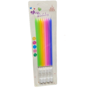 Velas neon finas x8