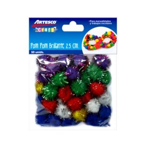 Pom Pom 2.5cm Artesco 50 Unidades Brillante