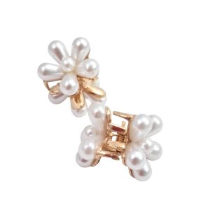 Pinza de flor chica perla x4 unidades