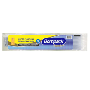 Vaso descartable  330ml Transparente Bompack 50 Unidades