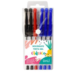 Boligrafo tinta gel dali x6 clasico/fluo