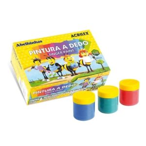 pintura a dedo acrilex 9 potes 30ml