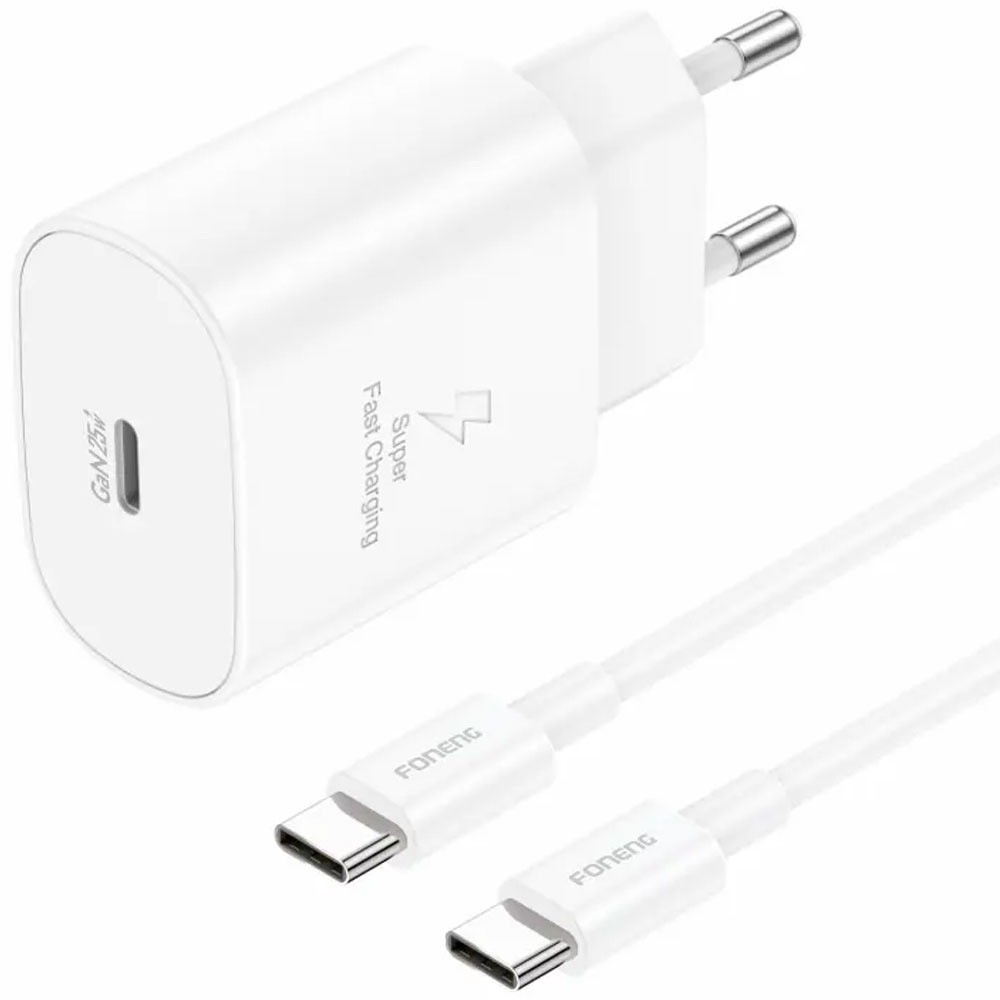 Cargador de pared Tipo C a Tipo C EU51 25W FONENG