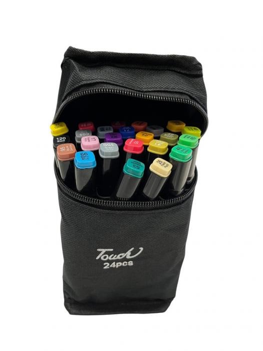 Marcadores touch x24 doble punta con estuche