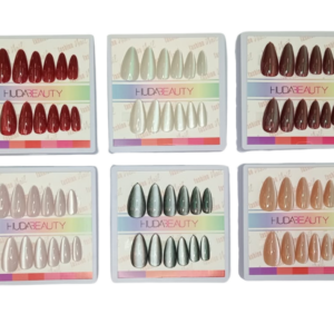 Uñas postizas con efecto ojo de gato huda beauty stiletto varios colores