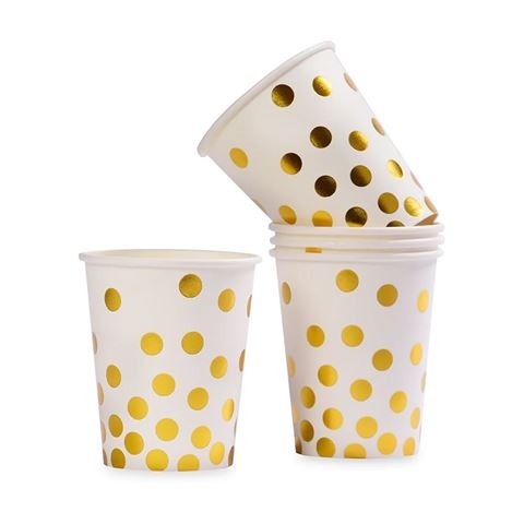 Vaso Descartable Metalizado X10 De Papel - Imagen 2