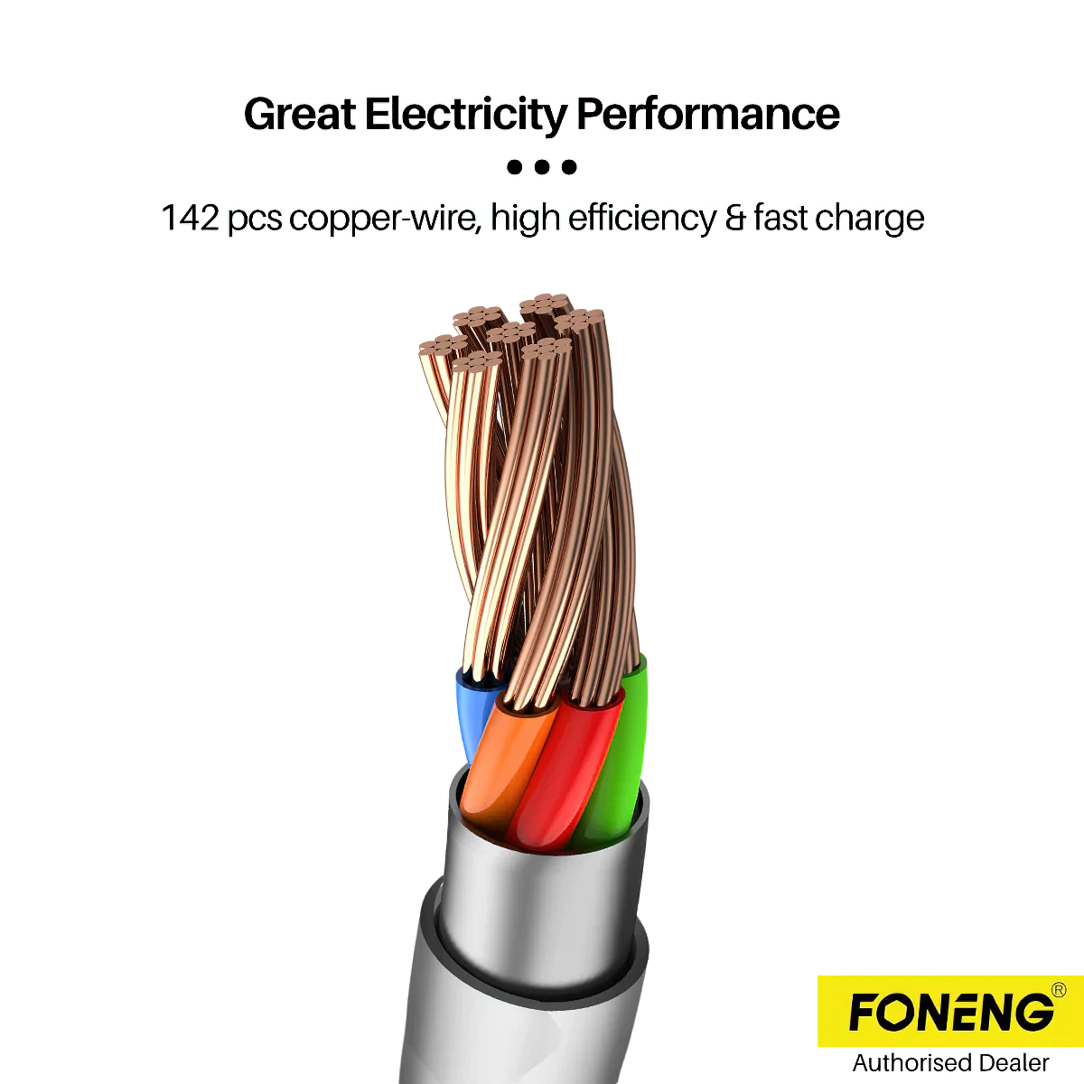 CABLE USB A LIGHTNING X66 3A 2MT PVC FONENG - Imagen 2