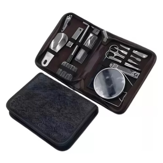 Set Manicura Pedicura 12 En 1 Con Espejo / Con Estuche