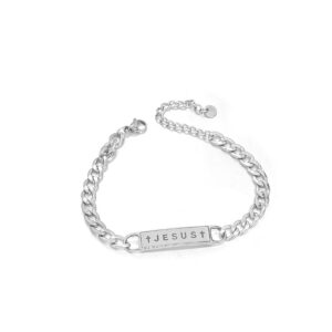 Pulsera acero quirurgico gruesa jesus / crus