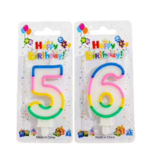 Vela Numero Number Candle Multicolor
