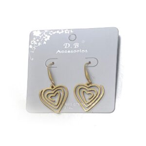 Caravana acero quirurguco corazon espiral dorado