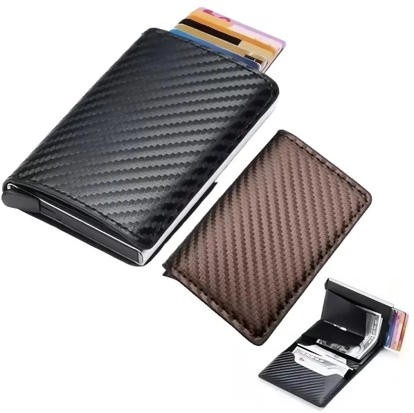 Billetera Con Tarjetero Rfid Antirrobo Anti Clonación / A Rayas