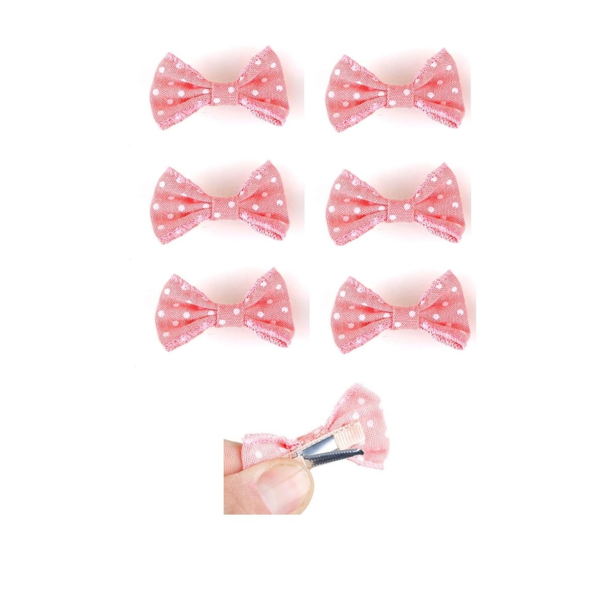 Set de 6 pinzas de pelo con moño varios colores - Imagen 2