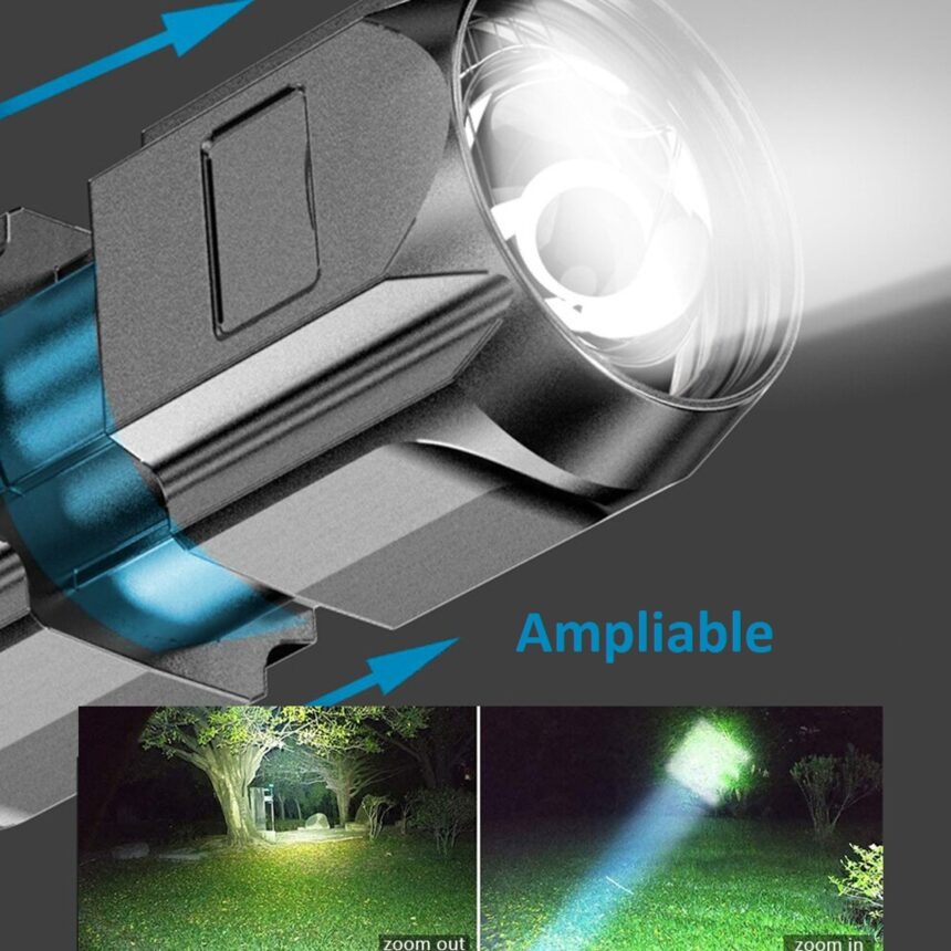 Linterna Led 2 En 1 Recargable / Luz Frontal Y Lateral / Ampliable - Imagen 2