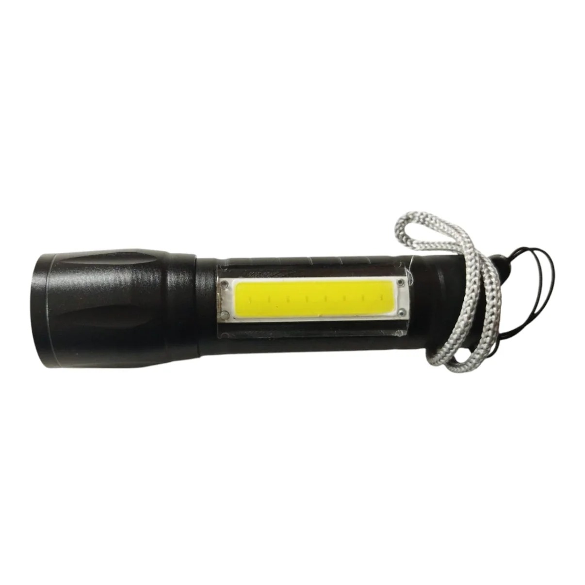 Linterna con zoom LED recargable en caja verde 9.5x2.5cm - Imagen 2