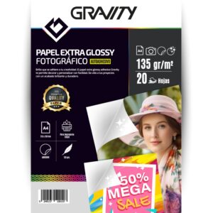 Hoja Fotografica A4 135g x20 Adhesiva High Glossy Gravity