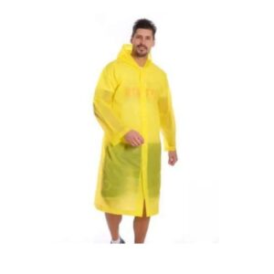 Pilo de lluvia grande con botones unisex amarillo