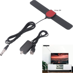 Antena Para Tv Digital Abierta HD Cable 3mt Con Amplificador USB