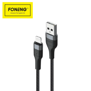 Cable Usb a Lightning X51 NEGRO 2.4A 1MT TRENZADO FONENG