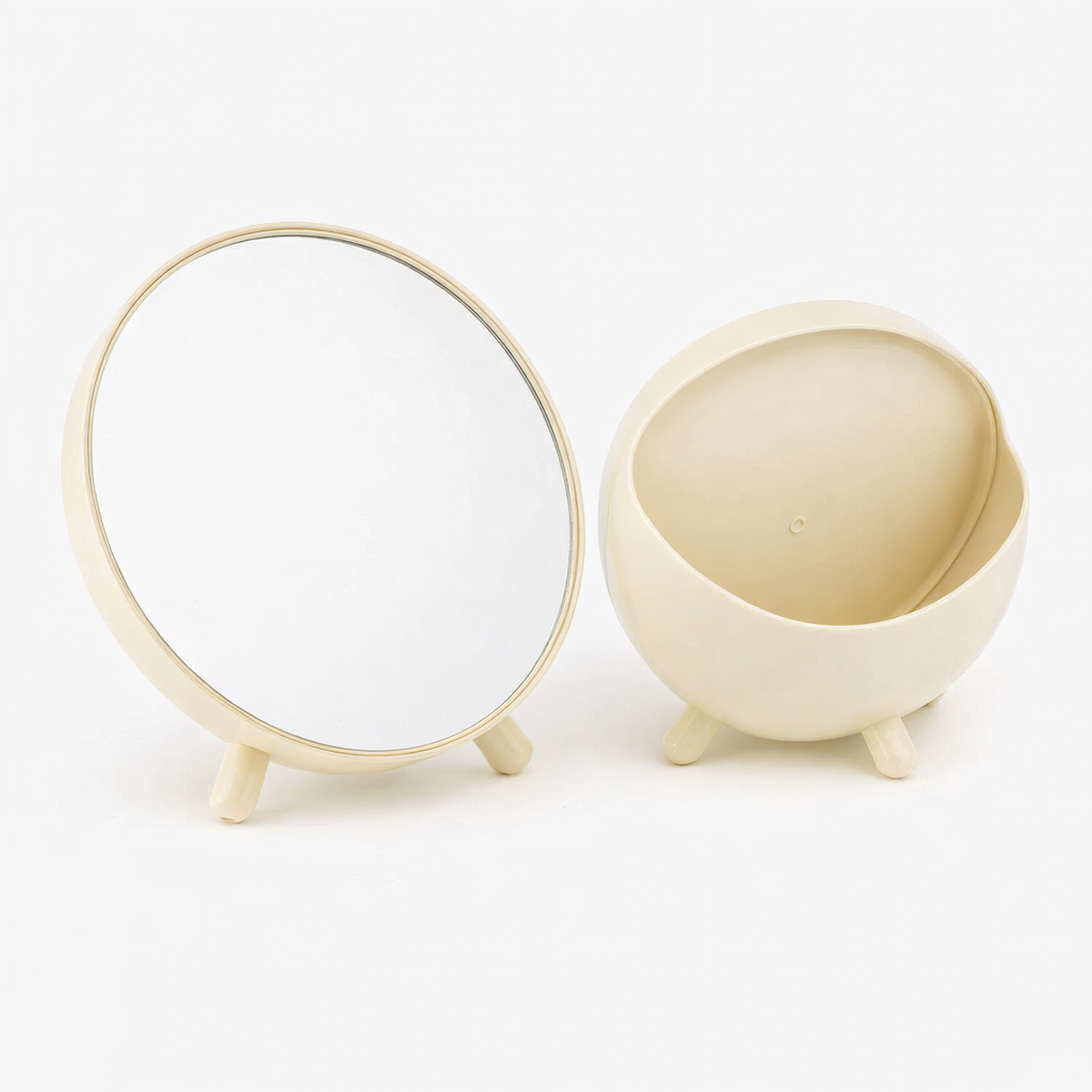 espejo de tocador con organizador de pinceles 16cm - Imagen 2
