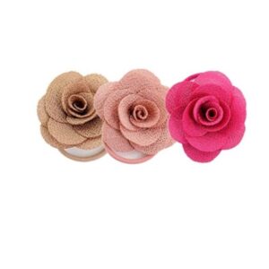 Set 3 gomitas para pelo colores flores 3cm