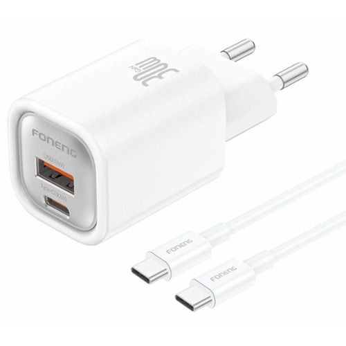 Cargador de pared Tipo C / usb + cable Tipo C EU71 30W FONENG