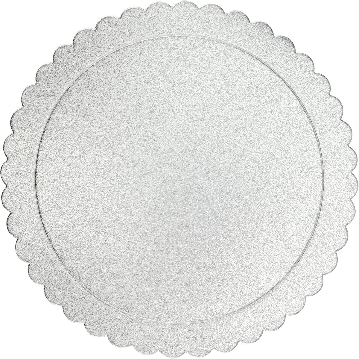 Base de Carton 28cm Plata Ondulada