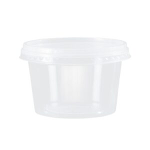 POTE TRANSPARENTE 250ml PP CON TAPA X25 UN Cristalcopo