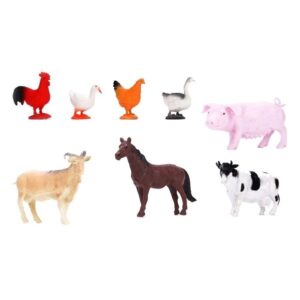 Animales de granja de plástico x8 en bolsa