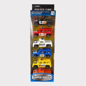 Set de autos de policia x6 en burbuja super police