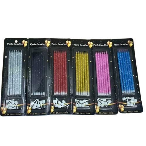 Vela largas glitter X6