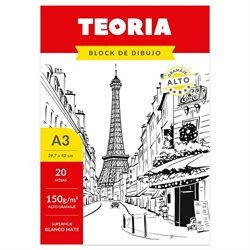 BLOCK DE DIBUJO A3 20 HS 150G TEORIA 29,7x42cm