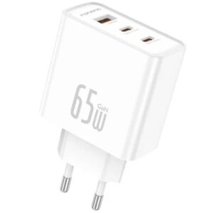 Cargador de pared 2 Tipo C / usb + cable tipo C GaN50 65w foneng
