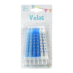 Vela Con Estrellas X12 Rosada o Celeste