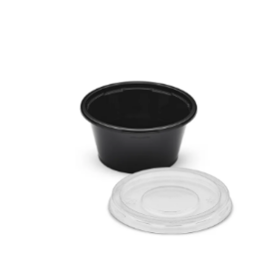 Pote Salsero dips 30ml Negro Con Tapa 50 unidades  Pet D631500tn / D631599PNBYT