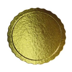 Base de Carton 24cm Dorado Ondulado
